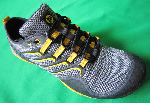 Merrell Barefoot Trail Glove Shoes Sneaker Smoke Gray Adventure Yellow 9 Men